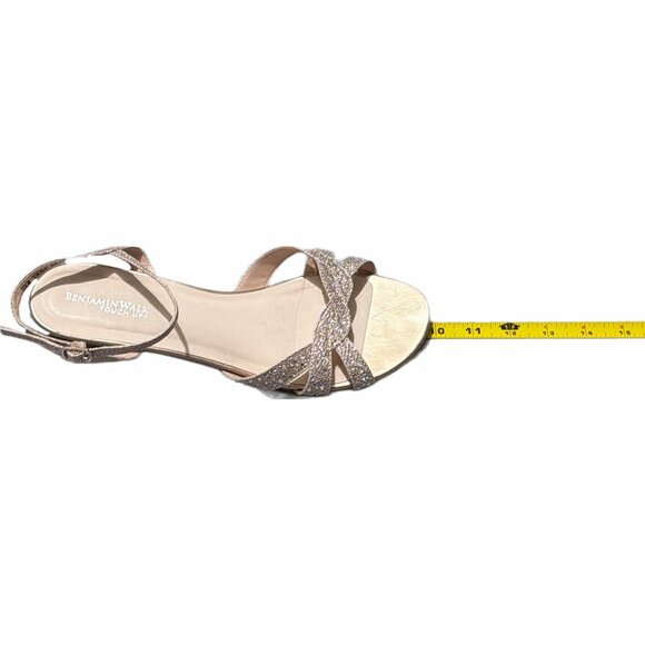 Benjamin Walk Sandals Womens 9.5M Gold Rhinestone Wedge Bridal Cocktail Holiday - Picture 7 of 15